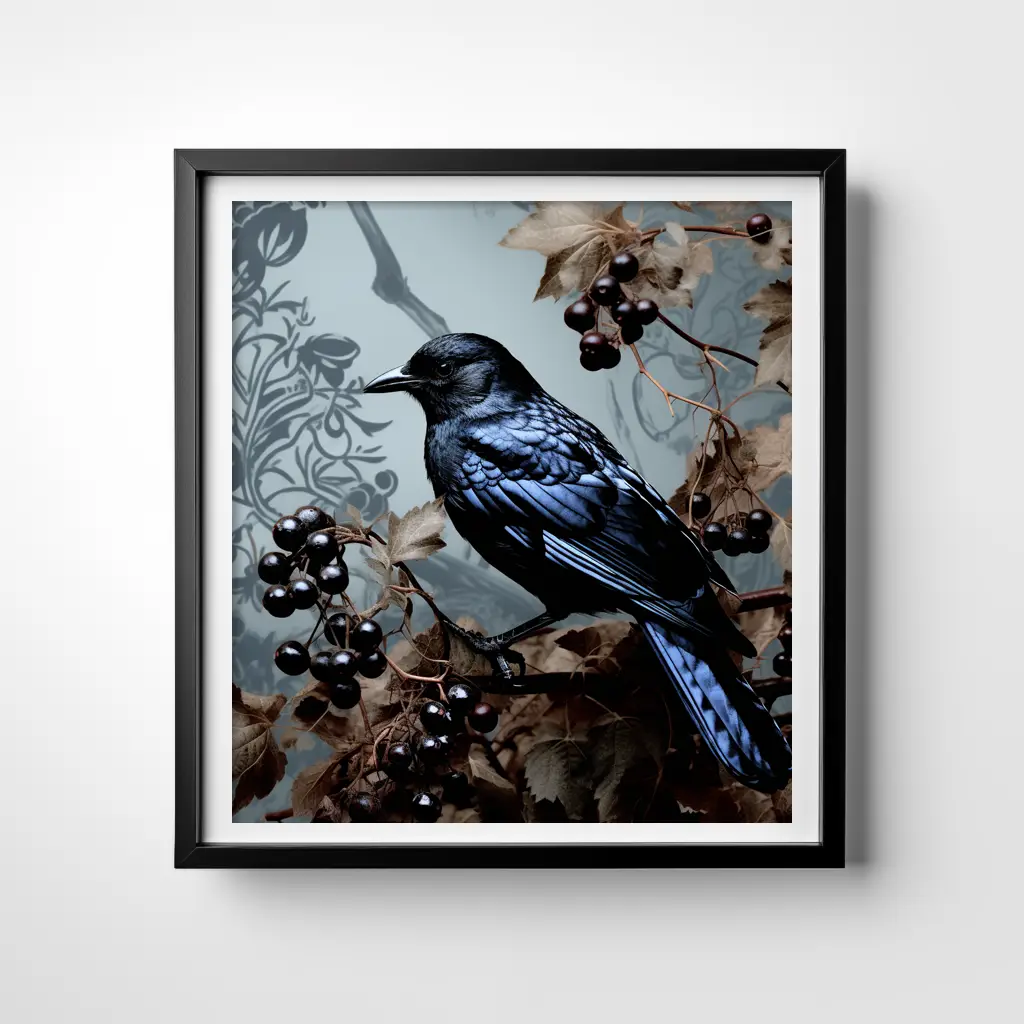 Black Bird and Berries