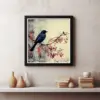 Black Bird and Red Berries